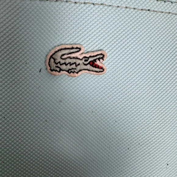 Lacoste Blue Tote Bag Minimalist Design Spacious shopper zip closure - Picture 6 of 15